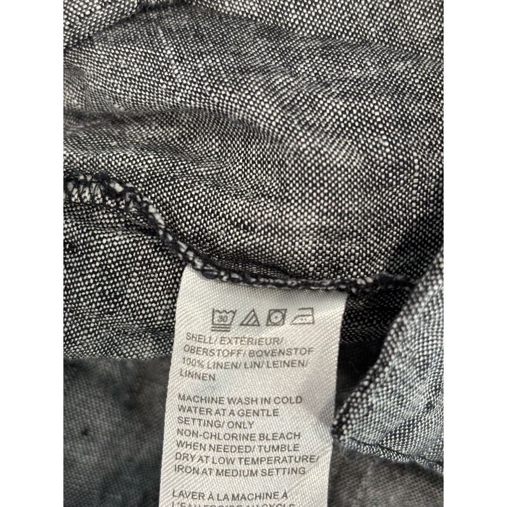 Saks Fifth Avenue 100% Linen Shorts Size 4 Gray Tailored Flat Front Summer Beach - Picture 8 of 11